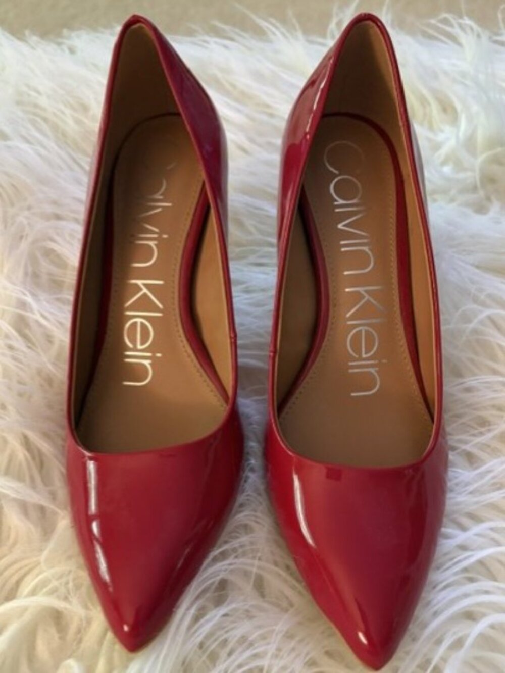 NWOT CALVIN KLEIN RED PATENT HEELS
